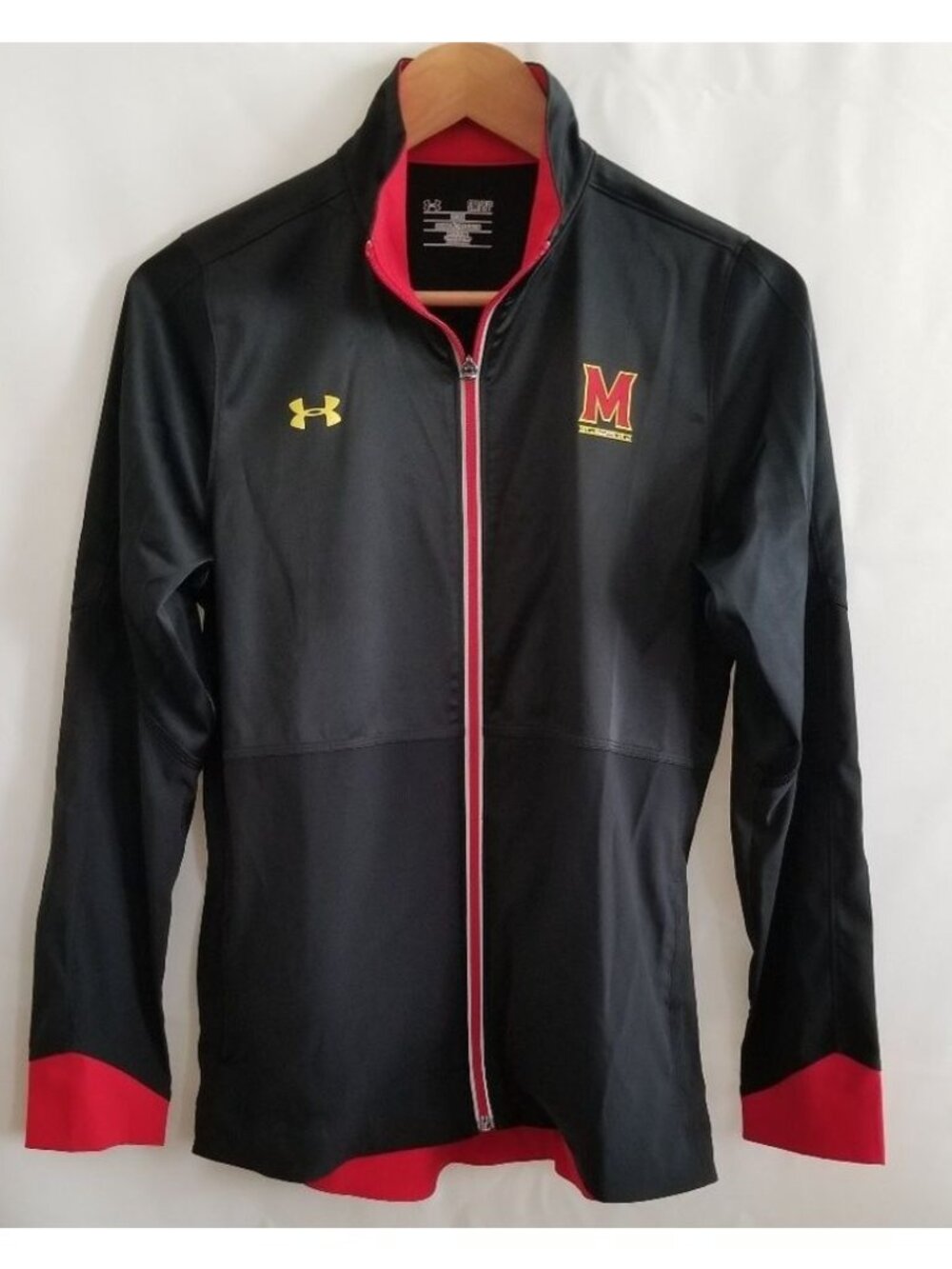 Under Armour Women's Maryland Terrapins Logo Full Zip Front Black/Red Jacket S/P - Picture 4 of 8